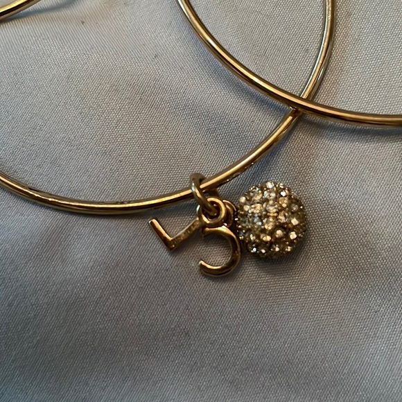 Liz, Claiborne, bangle, charms, gold, rhinestone letters, Alex Ani - Picture 3 of 5
